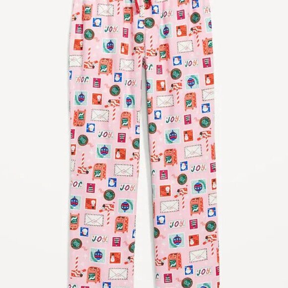 NWT Old Navy Flannel Pajama Pants Holiday Delivery Stamps Sleep Lounge Women XL - Picture 4 of 6